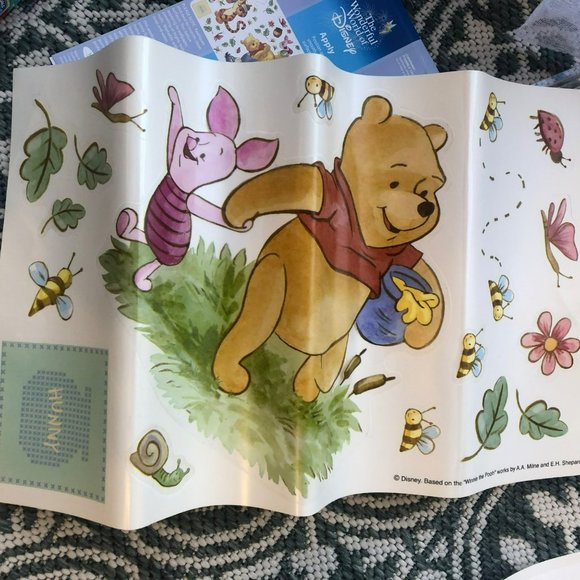 Winnie the Pooh Self-Stick Adhesive Wall Art Peel & Remove 4 10"x17.5" sheets - Picture 7 of 9